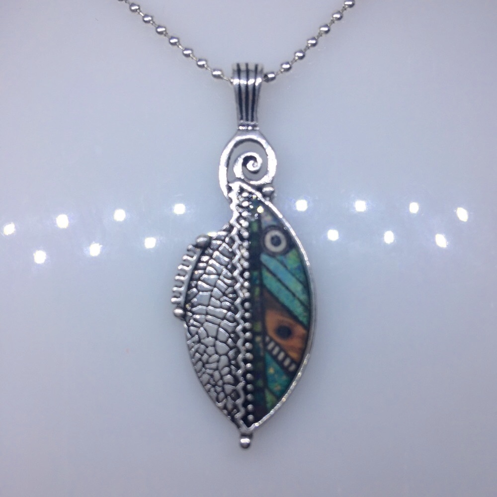 Real Blown Fish Necklace Stamped925 Unisex Glass Made By The Muskwaki Indians